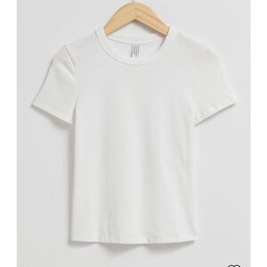 White Ribbed T-Shirt
